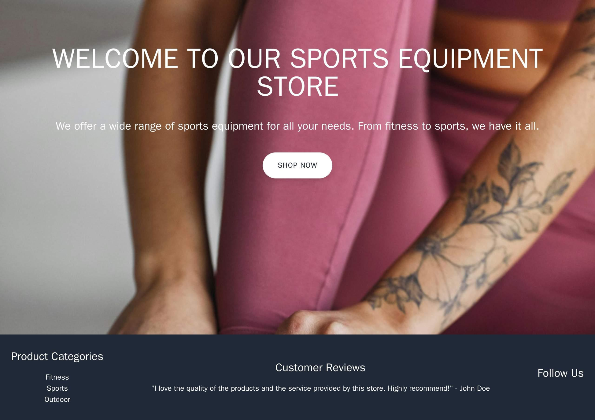 Sports Equipment Store Site: A landing page design with a clean, modern layout, a large hero image of the featured produ Web Template 2311