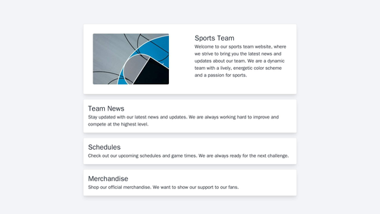 Sports Team: A dynamic design with the teams logo and colors, a section for team news and schedules, and a section for m Web Template 3122