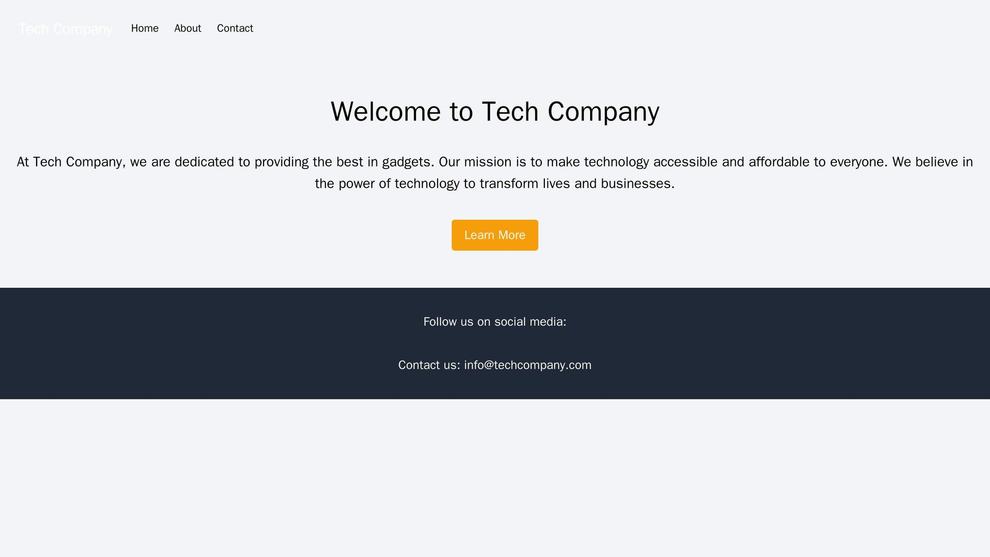 Tech Company: A minimalist design with a large background image of the latest gadget, a centered logo, and a call-to-act Web Template 2089