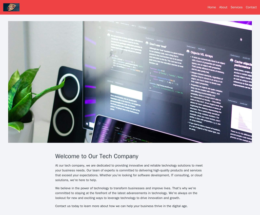 Tech Company: A minimalistic design with a large, centered hero image and a horizontal navigation bar. The logo appears  Web Template 2113