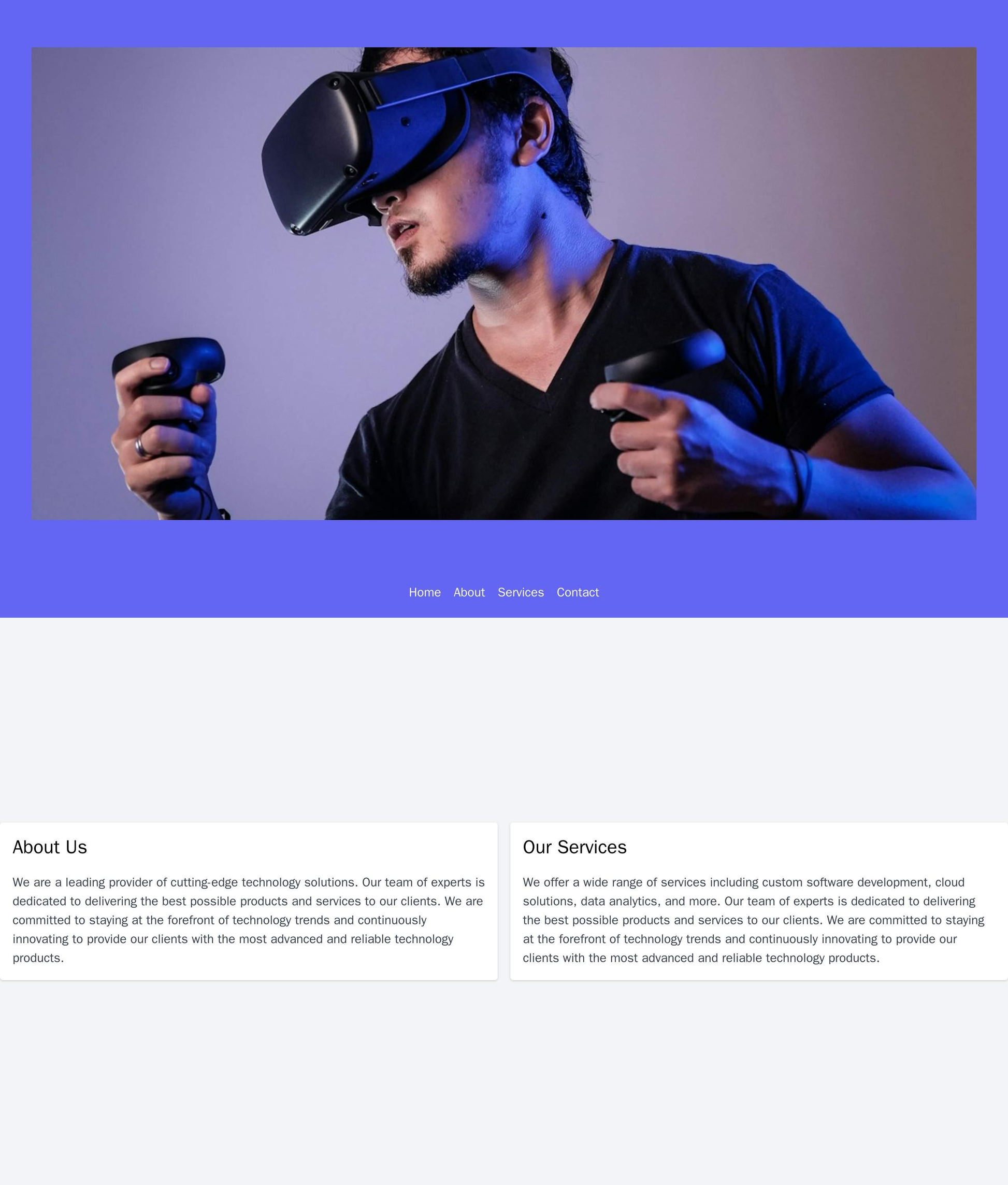 Tech Company: A minimalist design with a large, centered header image of the latest technology product, a navigation bar Web Template 3309