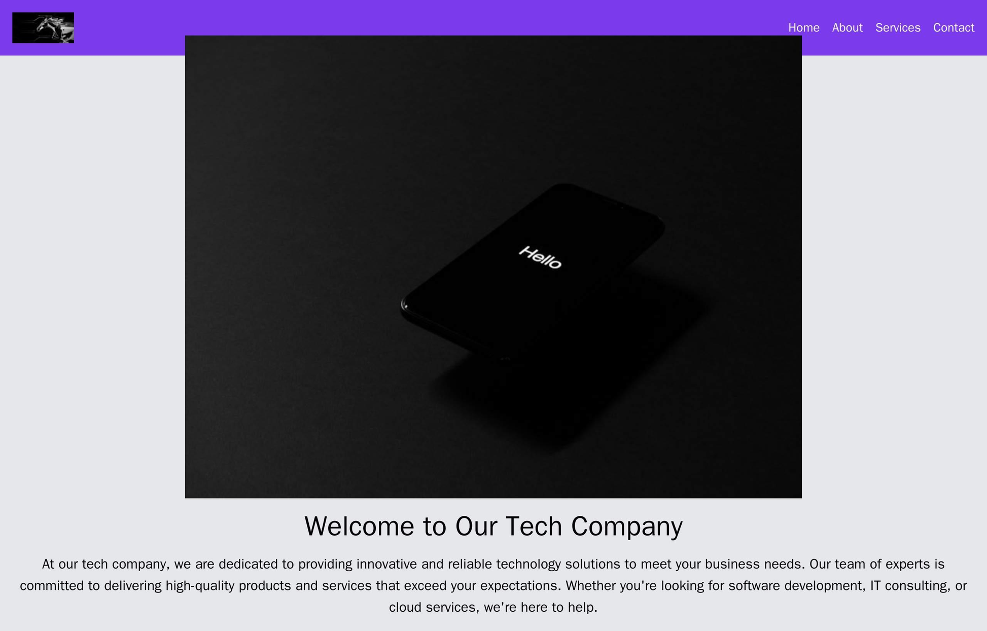 Tech Company: A minimalist design with a large, centered hero image and a horizontal navigation bar. The logo is placed  Web Template 3761