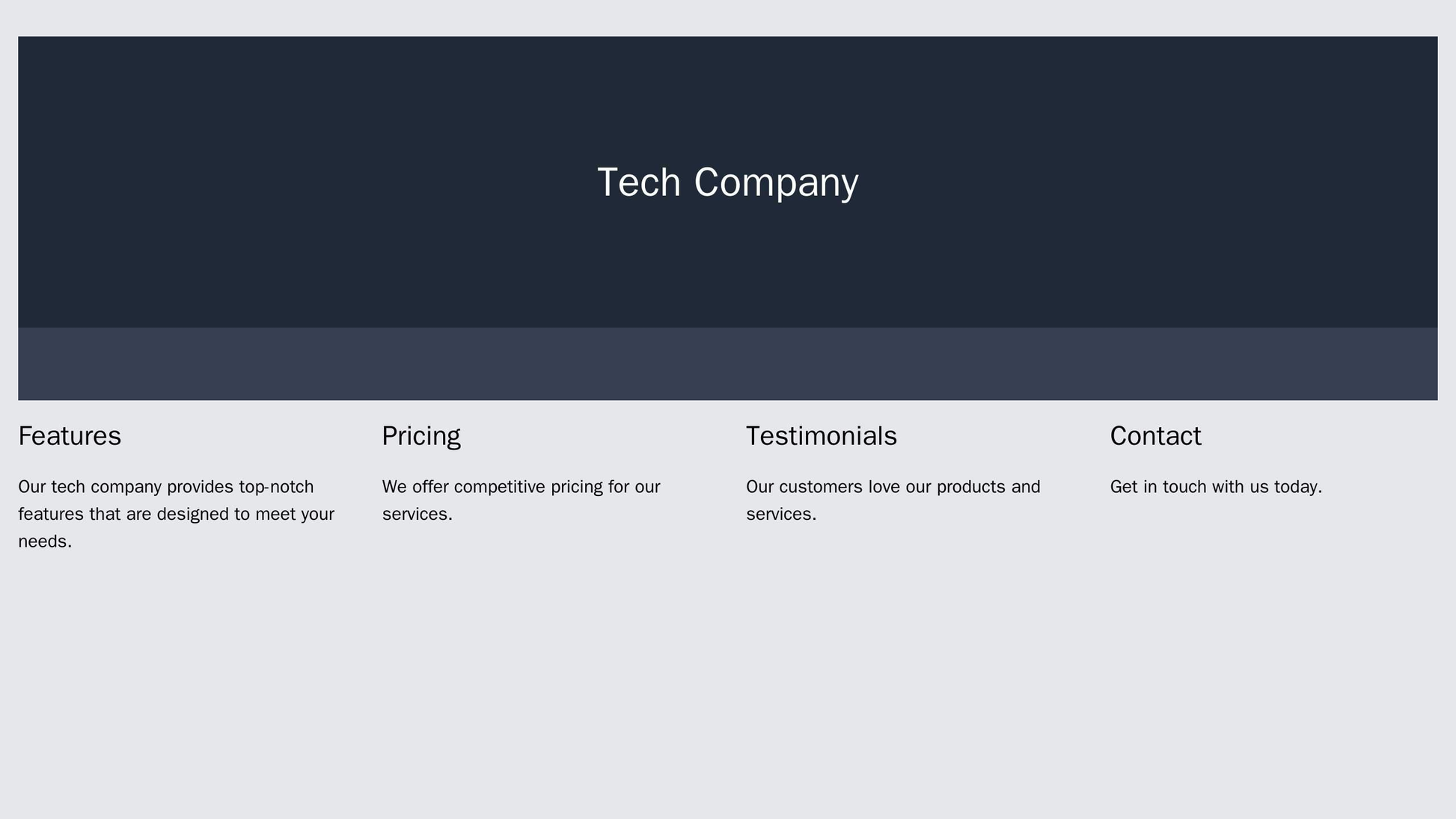 Tech Company: A sleek design featuring a full-width header image with a centered logo and a tagline. The navigation menu Web Template 3801