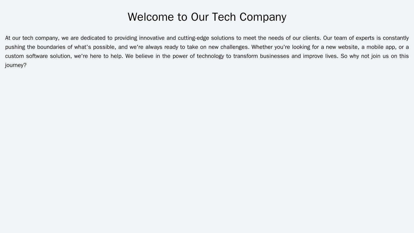 Tech Company: A sleek, futuristic layout with a full-width header image, a horizontal navigation bar, a prominent call-t Web Template 4643