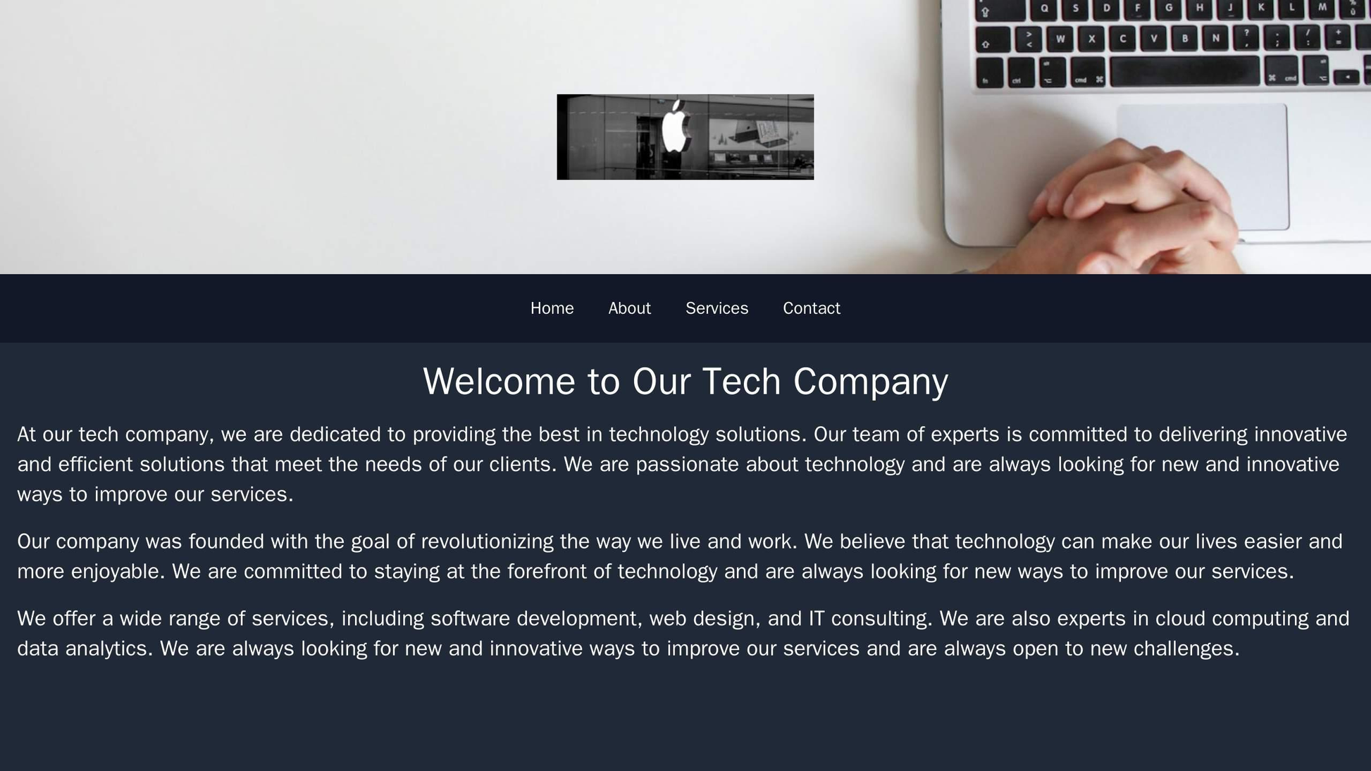 Tech Company: A sleek design with a minimalistic black and grey color scheme, a large, centered logo, a horizontal navig Web Template 4739