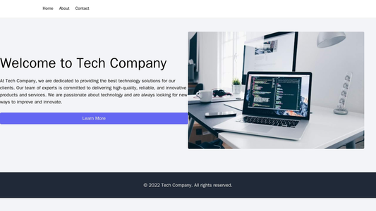 Tech Company Site: A modern design with a full-width header image, a prominent call-to-action button, a fixed navigation Web Template 4180