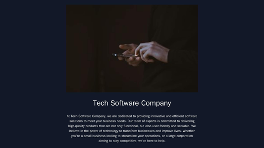 Tech Software Company: A minimalist design with a full-width background image, a centered logo, and a hidden navigation  Web Template 3917