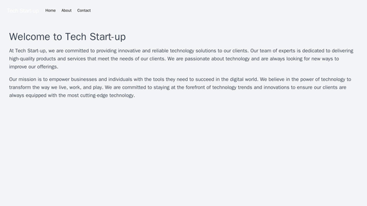 Tech Start-up: A simplified yet modern look incorporating large typography, a clean and bold color scheme with a tech-fr Web Template 3553
