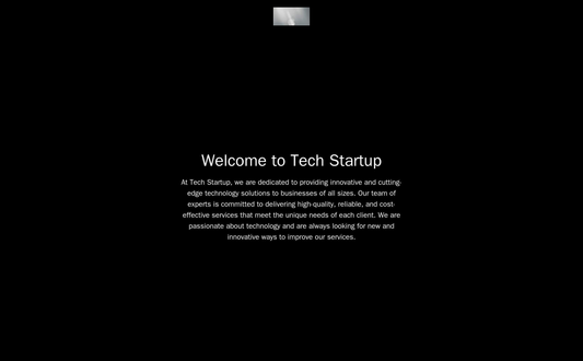 Tech Startup: A minimalistic design with a dark background, a prominent center-aligned logo, and a sticky header for eas Web Template 3149