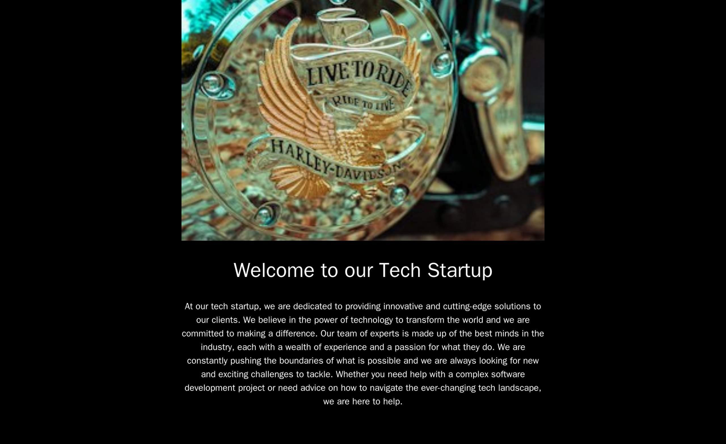 Tech Startup: A bold and edgy design with a black background, a larger-than-life logo at the center, and a sticky naviga Web Template 3569