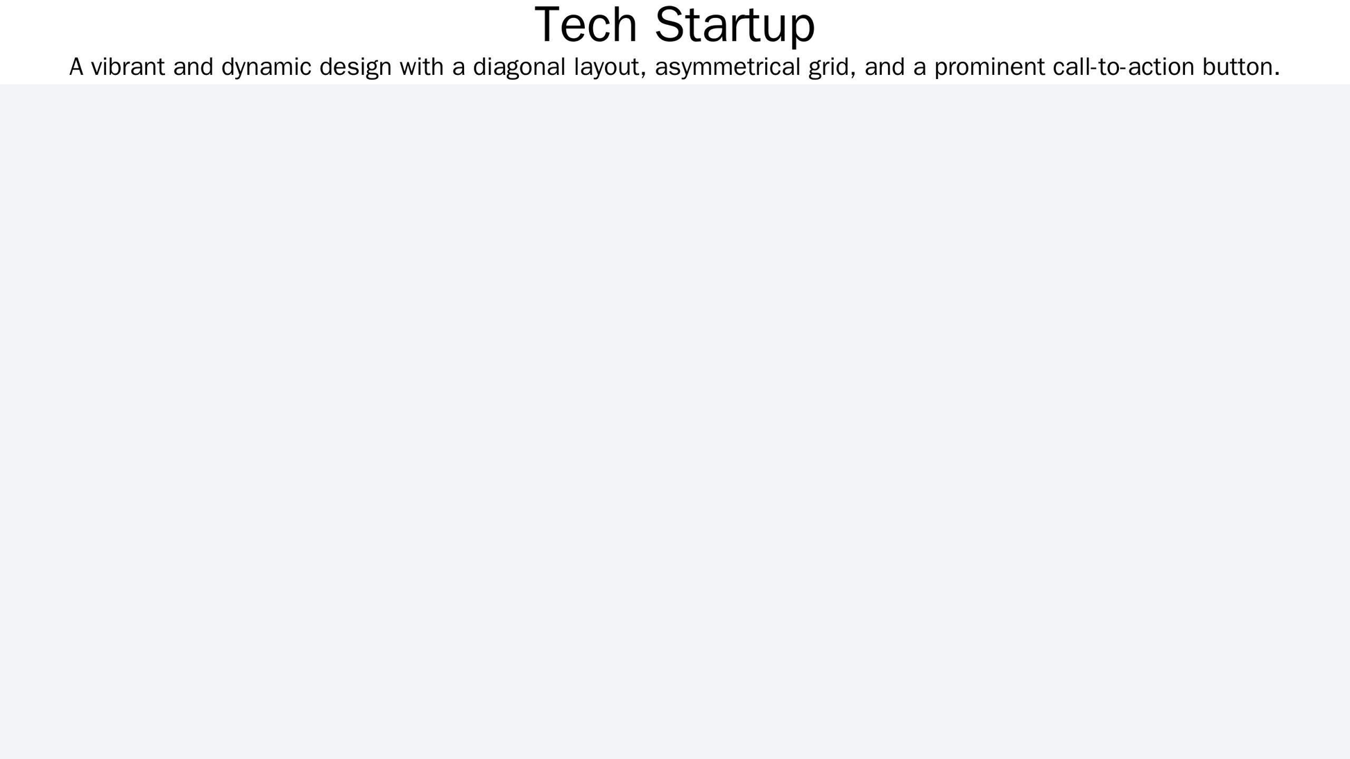 Tech Startup: A vibrant and dynamic design with a diagonal layout, asymmetrical grid, and a prominent call-to-action but Web Template 3701