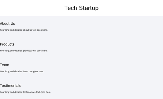 Tech Startup: A modern one-page layout with a centered logo, parallax scrolling, bright colors, and a bold font, with se Web Template 3929