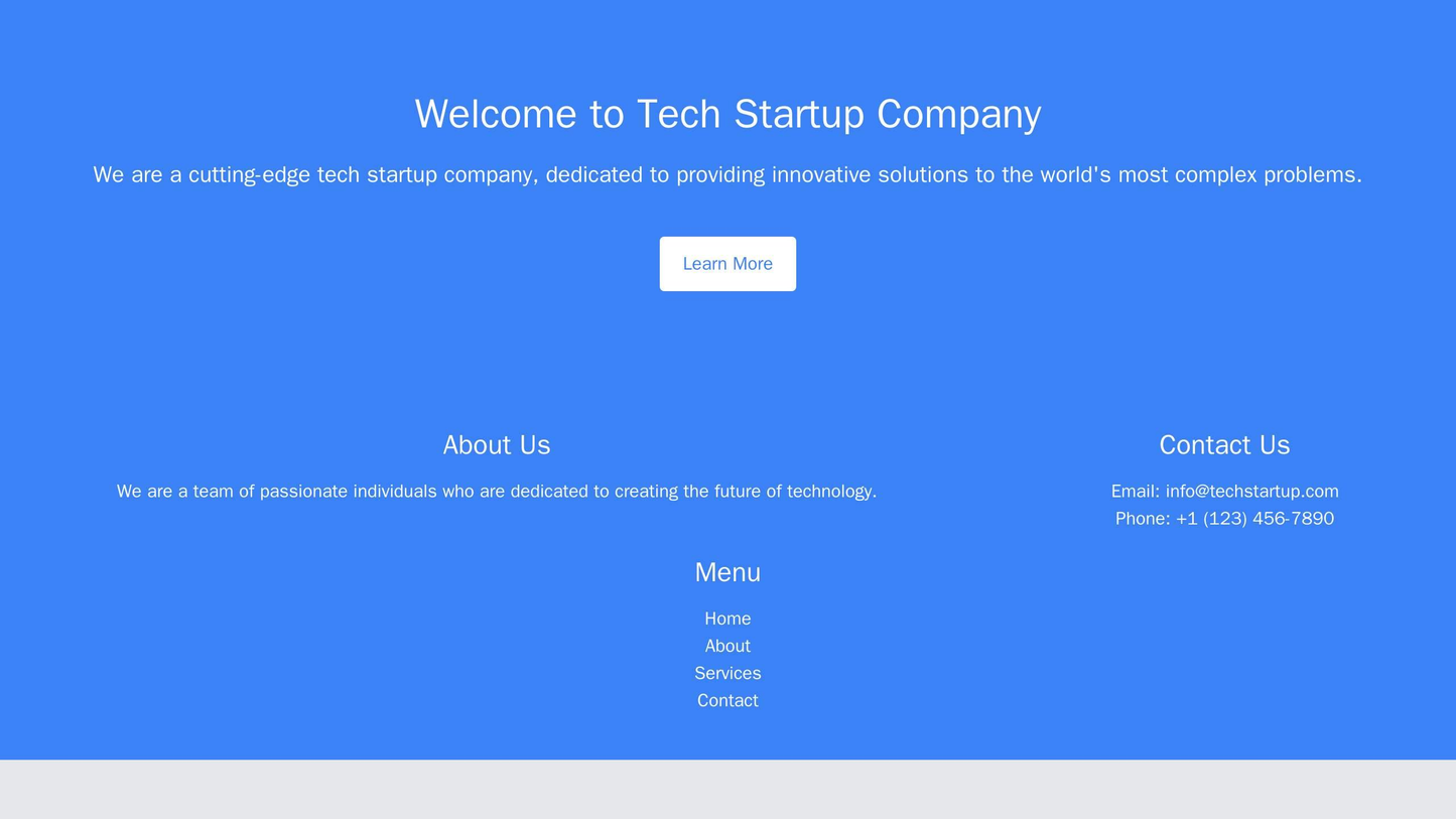 Tech Startup Company: A minimalist, one-page design with a large, bold Hero section that includes a call-to-action butto Web Template 4172