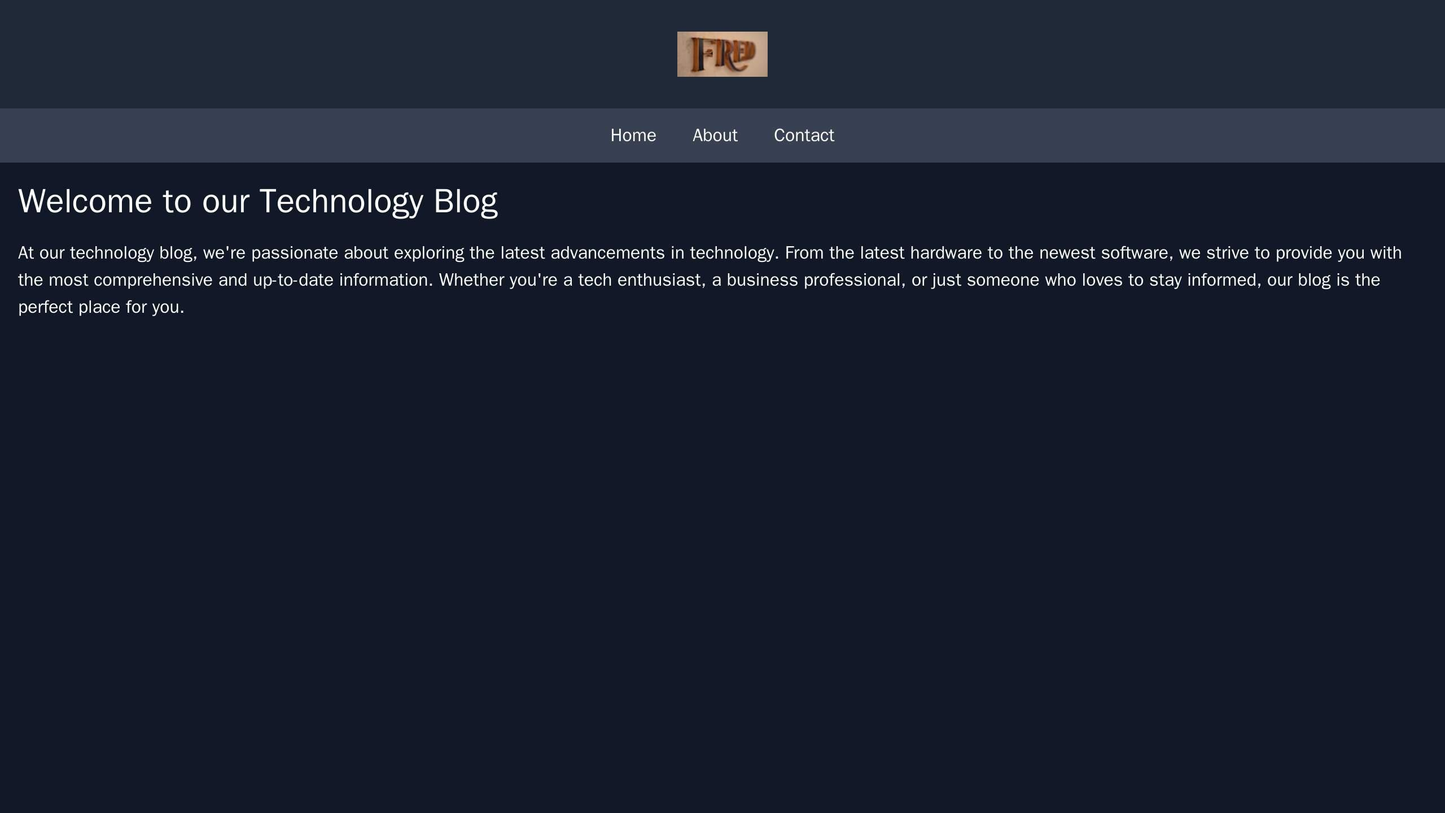 Technology Blog: A clean, modern design with a centered logo, a dark color palette, and a fixed navigation bar that show Web Template 4983