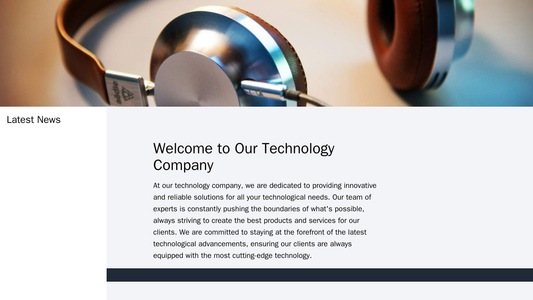 Technology Company: A clean and modern layout with a full-width header image, a floating sidebar on the left showcasing  Web Template 2327