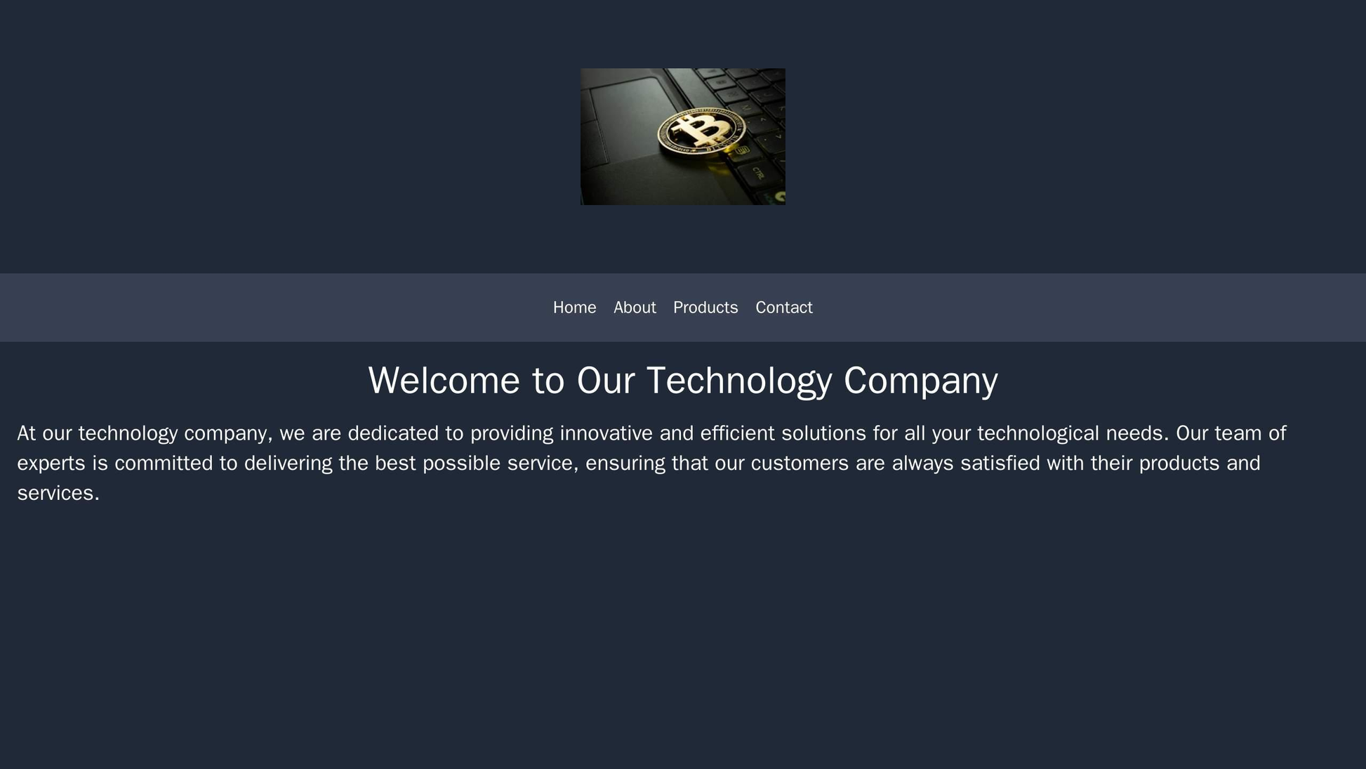 Technology Company: A minimalist design with a large centered logo, dark background, and a horizontal navigation bar. A  Web Template 4429