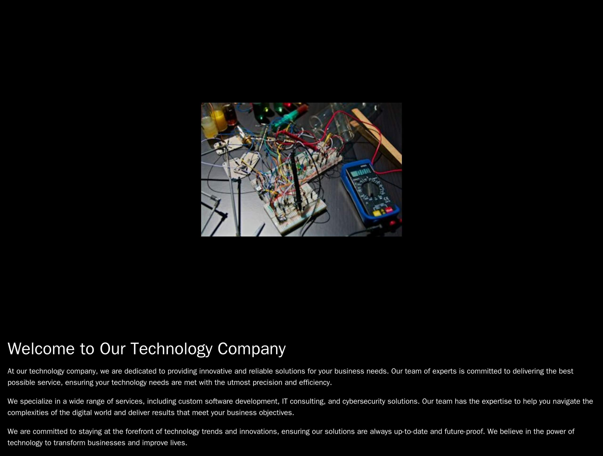 Technology Company Site: Minimalistic design with a centered logo, dark background, and a hidden navigation menu that ap Web Template 2233