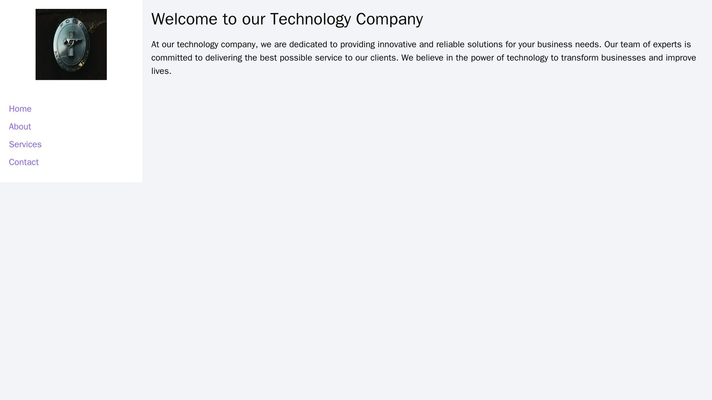 Technology Company Site: A minimalist design with a large, centered logo at the top. A left sidebar for easy navigation, Web Template 3686