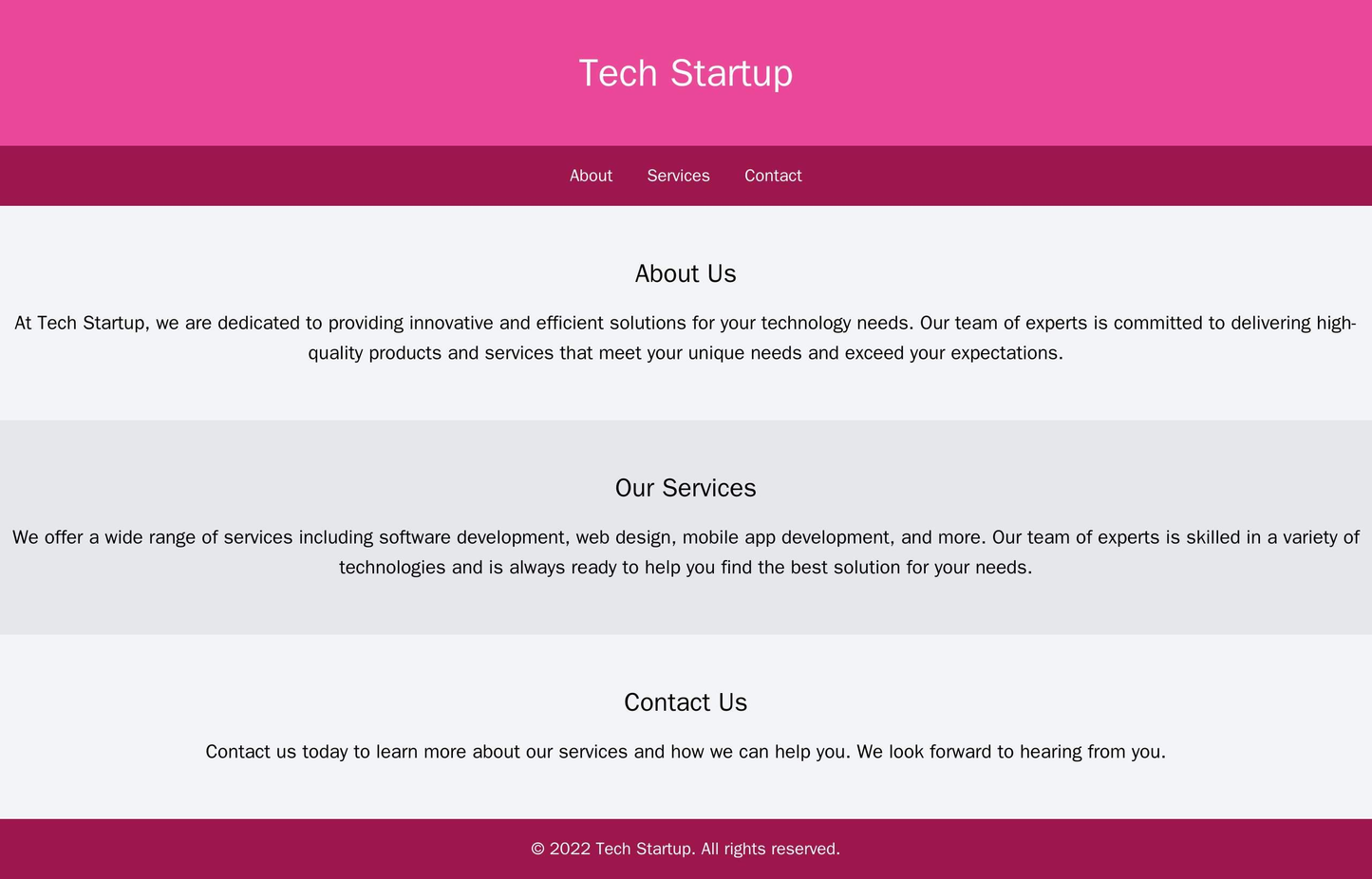 Technology Startup: A minimalist design with a single-page scrolling website. A centered logo at the top with a clean na Web Template 3964