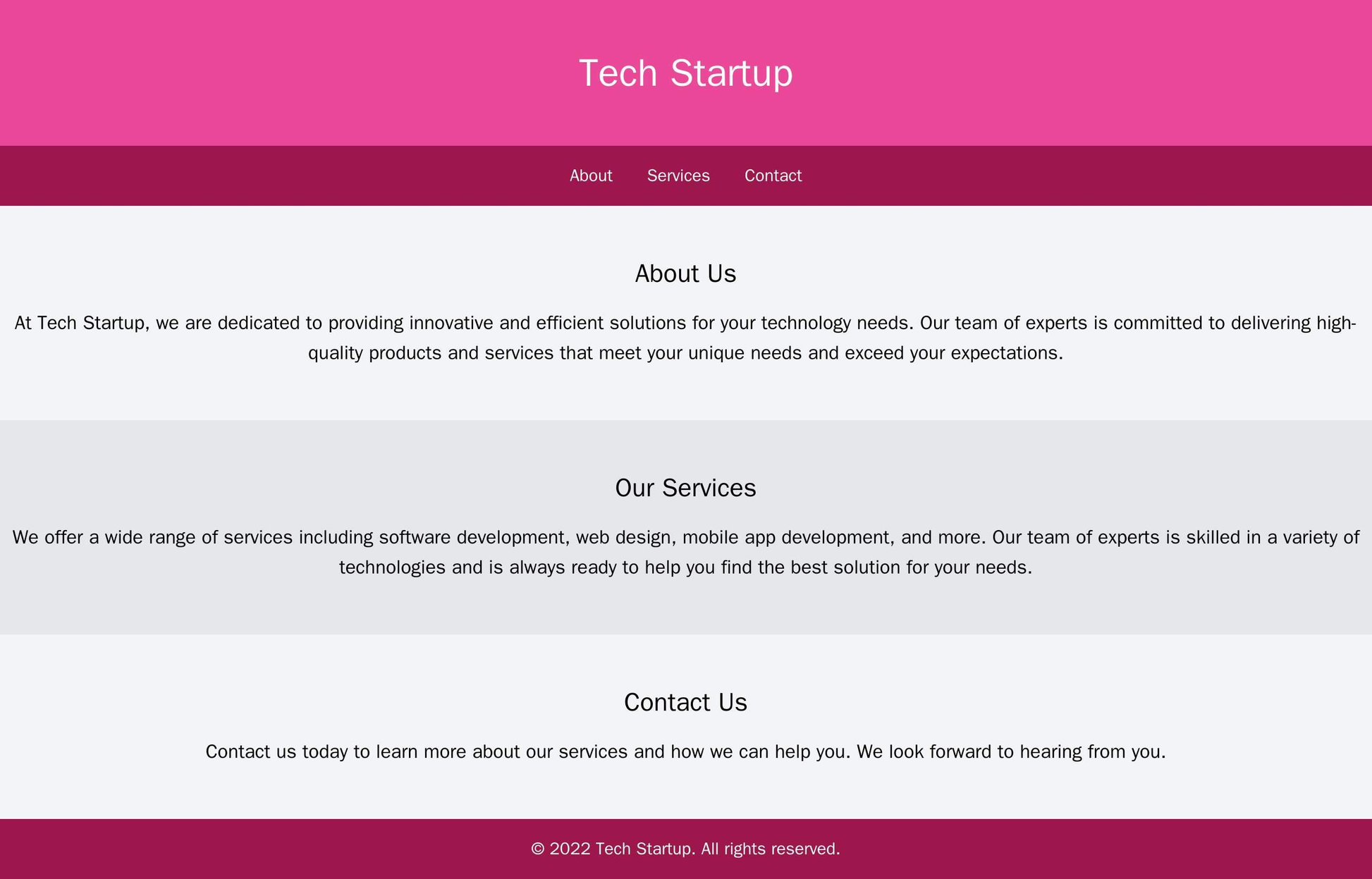 Technology Startup: A minimalist design with a single-page scrolling website. A centered logo at the top with a clean na Web Template 3964