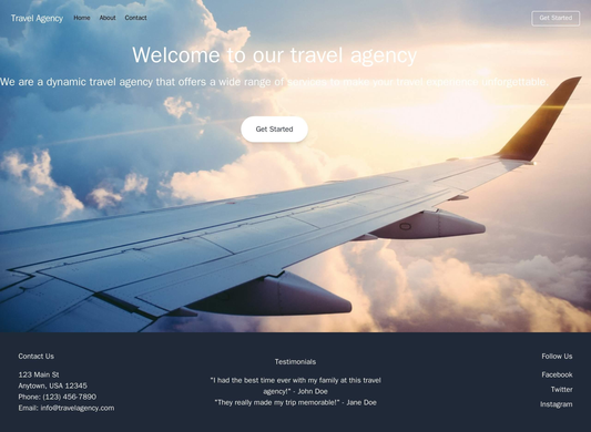 Travel Agency: A dynamic design with a large, full-screen image of a beautiful destination, a navigation menu at the top Web Template 2122