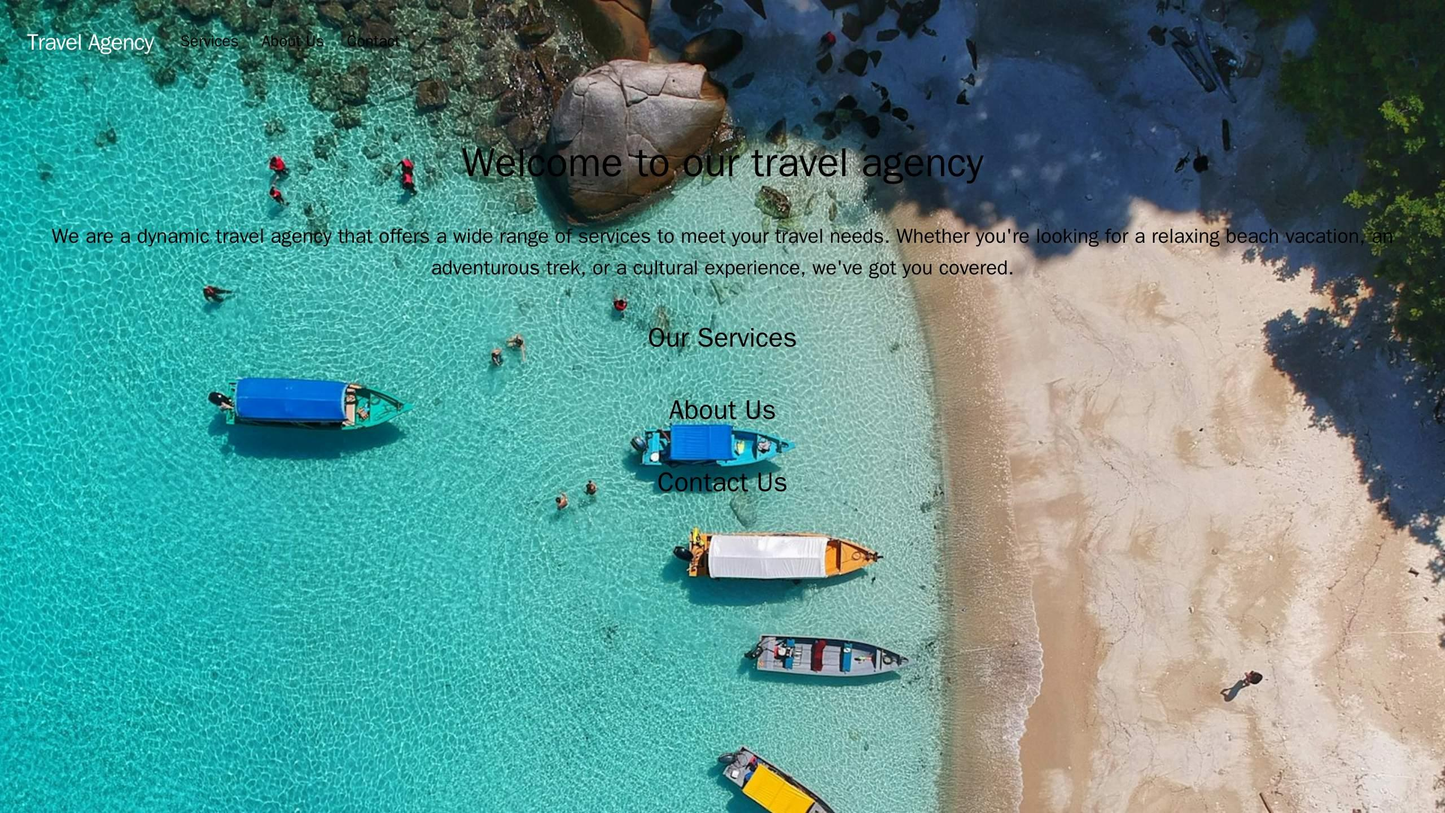 Travel Agency: A dynamic design with a full-screen background image of a breathtaking destination and a semi-transparent Web Template 3044