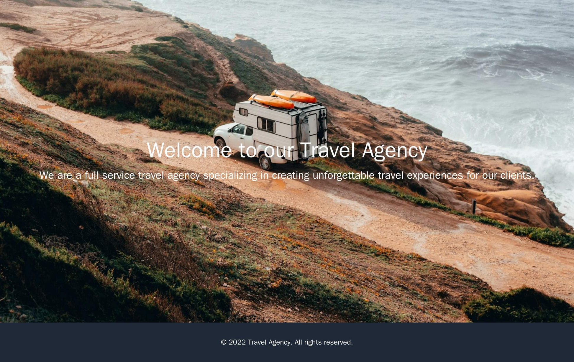 Travel Agency: A vibrant, full-screen background image of a beautiful destination. A top slider for featured destination Web Template 3099