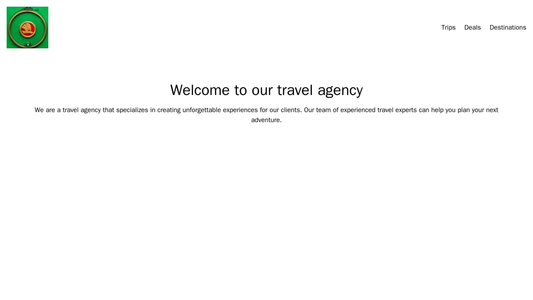 Travel Agency: A background image showcasing scenic locations, header with logo, search bar, and CTAs (Trips, Deals, Des Web Template 3141