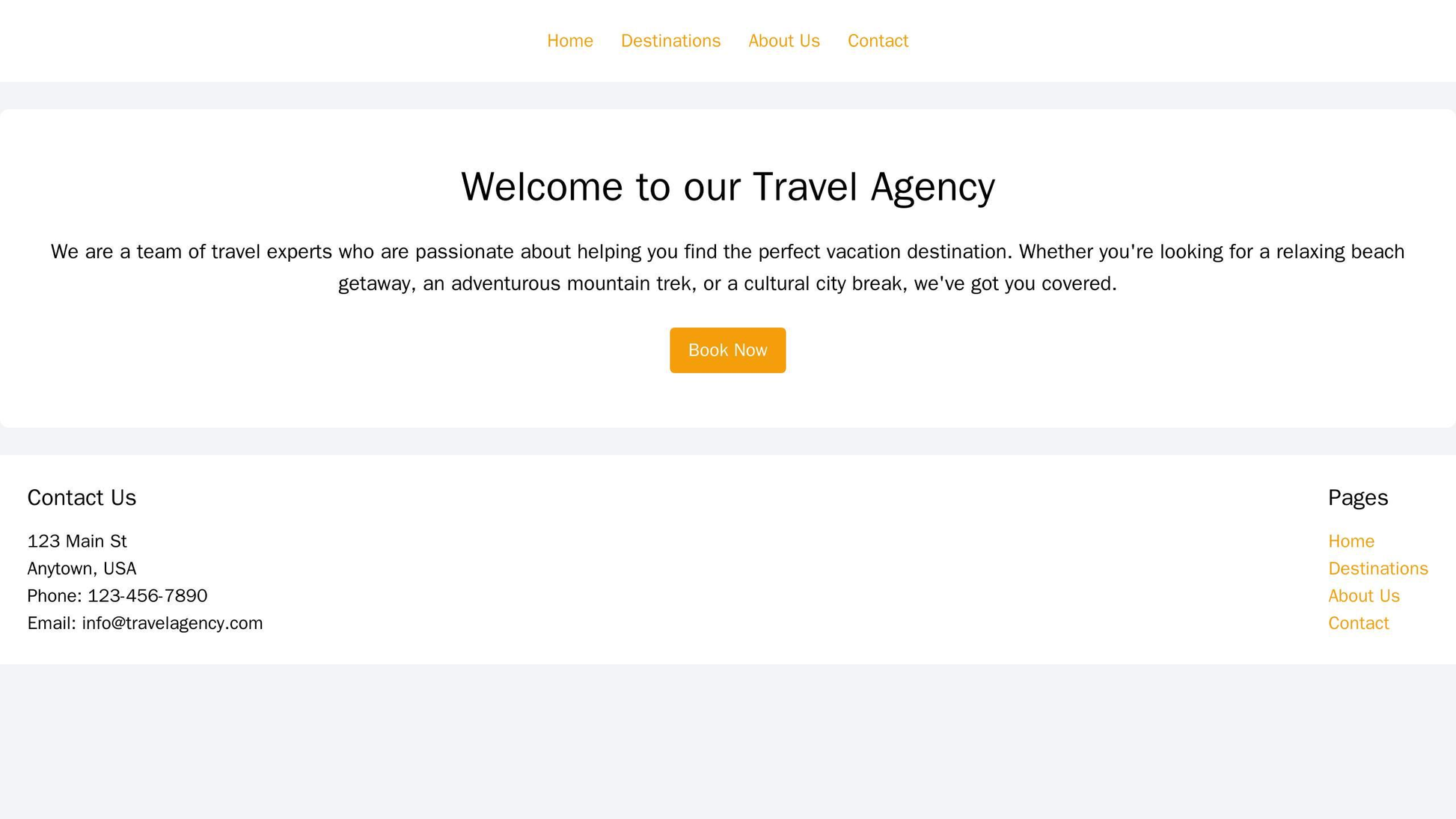 Travel Agency: A large, central image carousel showcasing vacation destinations, with a call-to-action button directing  Web Template 3293