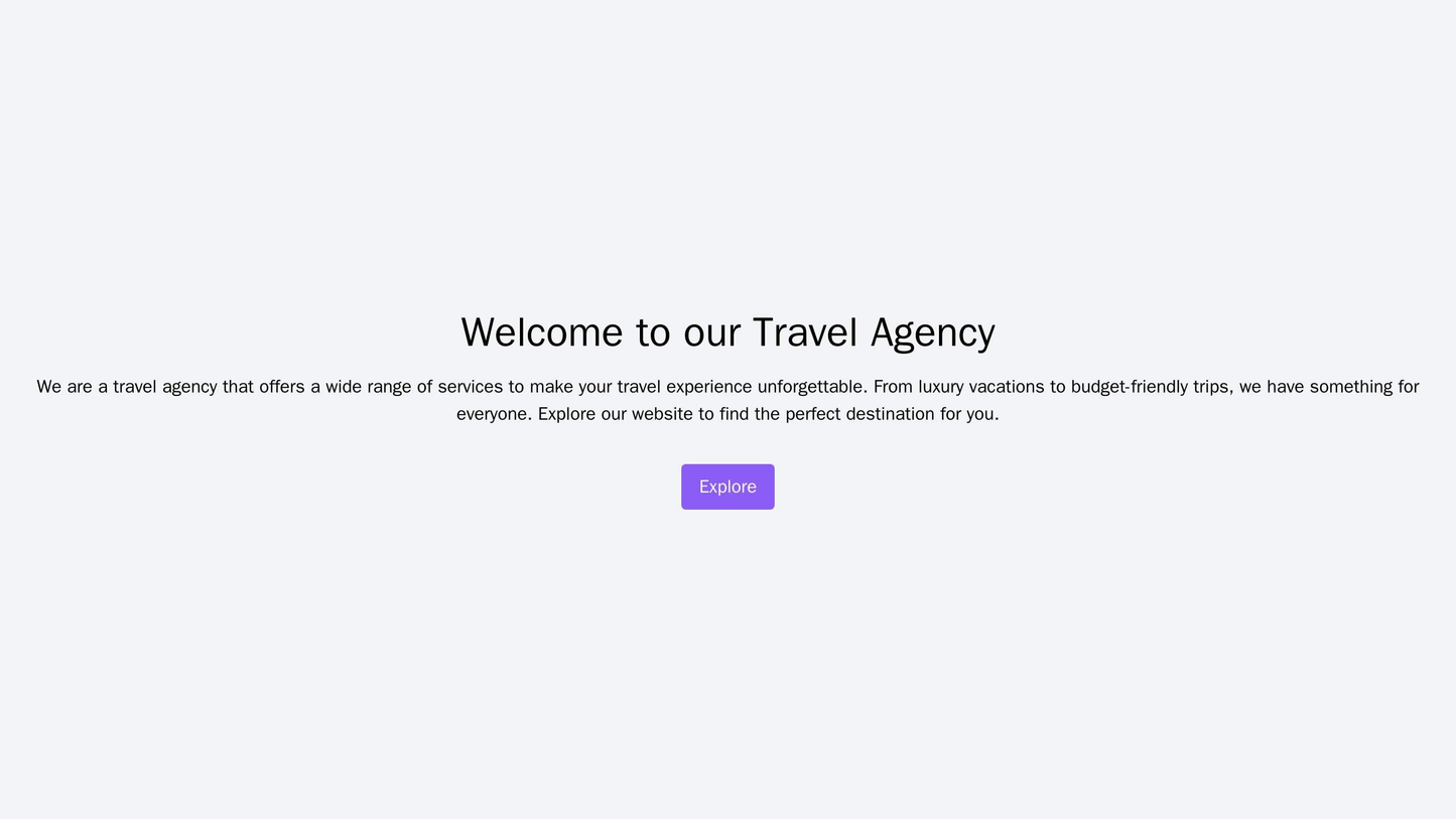 Travel Agency: A collage of colorful travel images forming the background. A large, prominent "Explore" button in the ce Web Template 3356