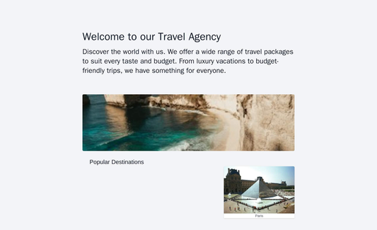 Travel Agency: Scrolling landing page with large, high-quality images of popular destinations. Bold headlines and taglin Web Template 3516