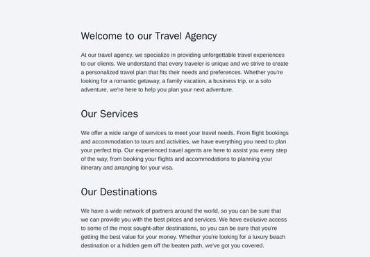 Travel Agency: A full-screen image background of an exotic travel destination with an overlay containing a call-to-actio Web Template 3831