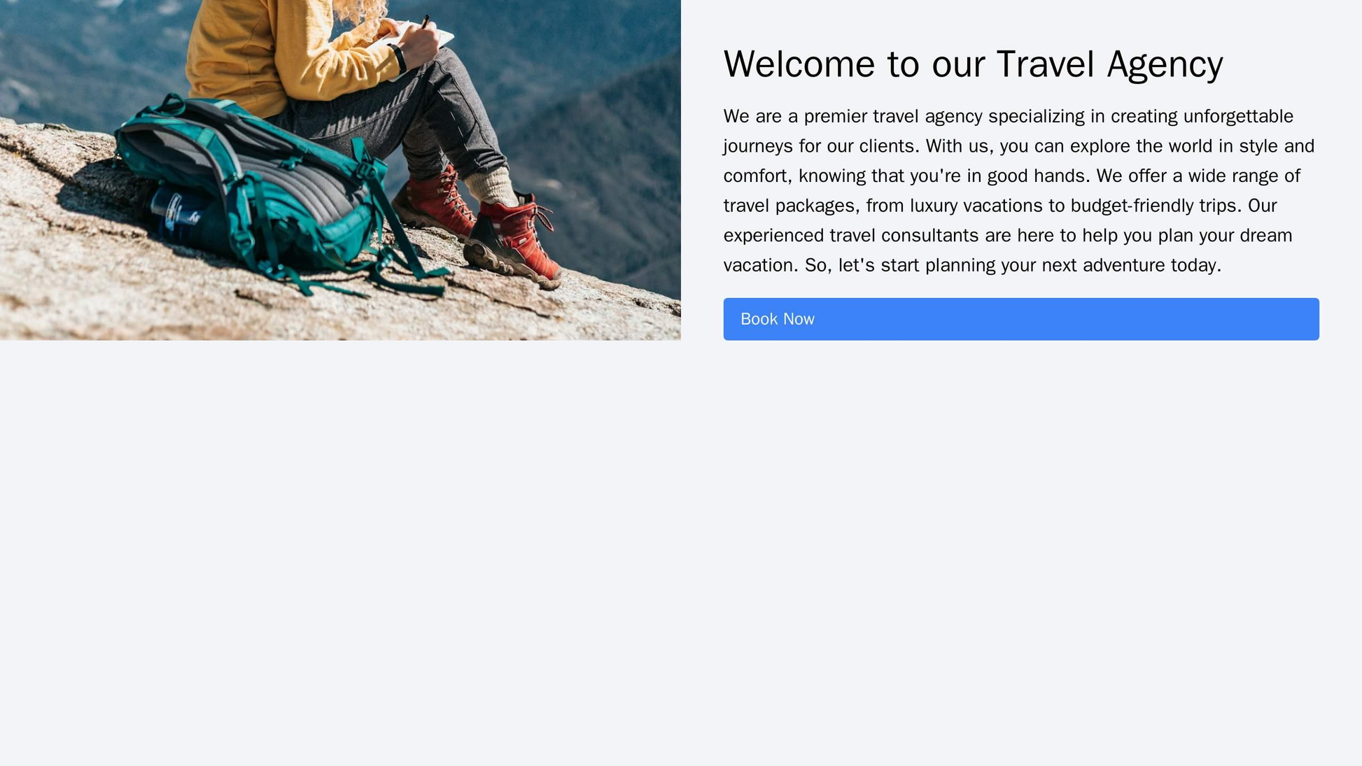 Travel Agency: A full-width, high-resolution image, with travel categories displayed as icons in a vertical menu on the  Web Template 3876