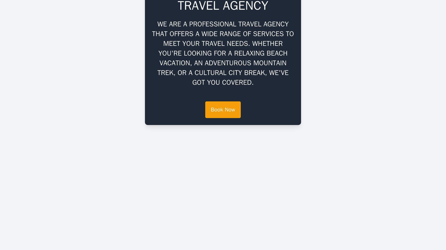 Travel Agency: A full-screen background image of a beautiful travel destination, with a centered logo at the top. The na Web Template 3956