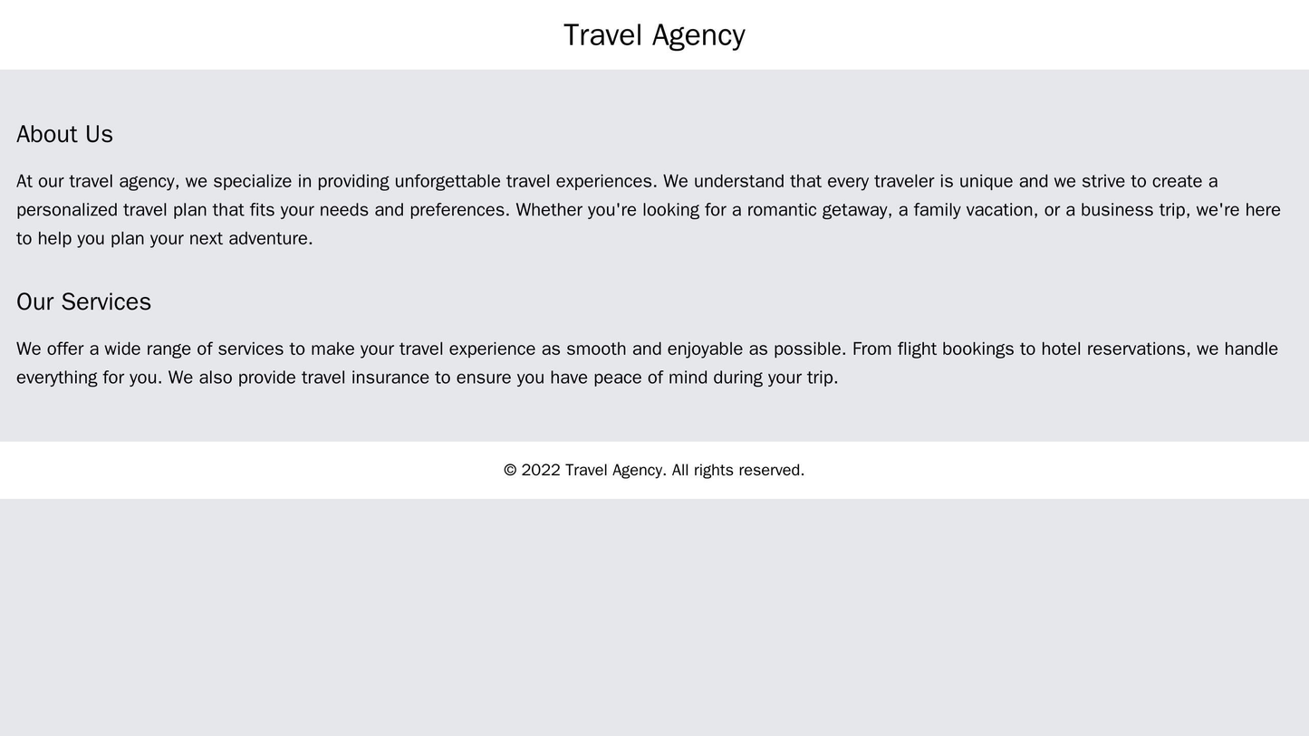 Travel Agency: A mosaic layout with a full-width header image, a centered logo, and sections for Destinations, Promotion Web Template 4107