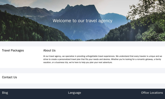 Travel Agency: A visually immersive design with a full-width hero image of a beautiful destination, a left sidebar for t Web Template 4158