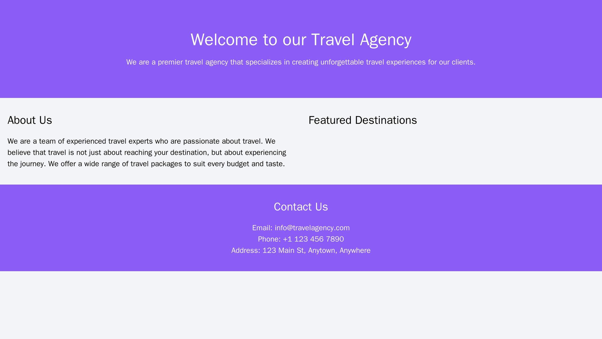 Travel Agency: A visually appealing design with high-resolution photos of popular travel destinations, a two-column layo Web Template 4169