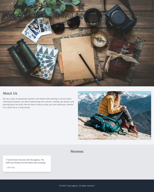 Travel Agency: A dreamy and inspiring design with a wide, panoramic header image and a two-column layout. A prominent ca Web Template 4353