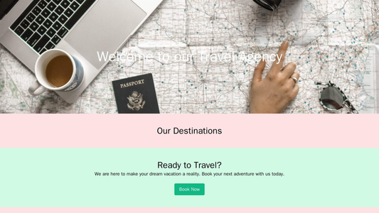 Travel Agency: A dynamic layout with a full-width header image, a slider showcasing different travel destinations, and a Web Template 4371