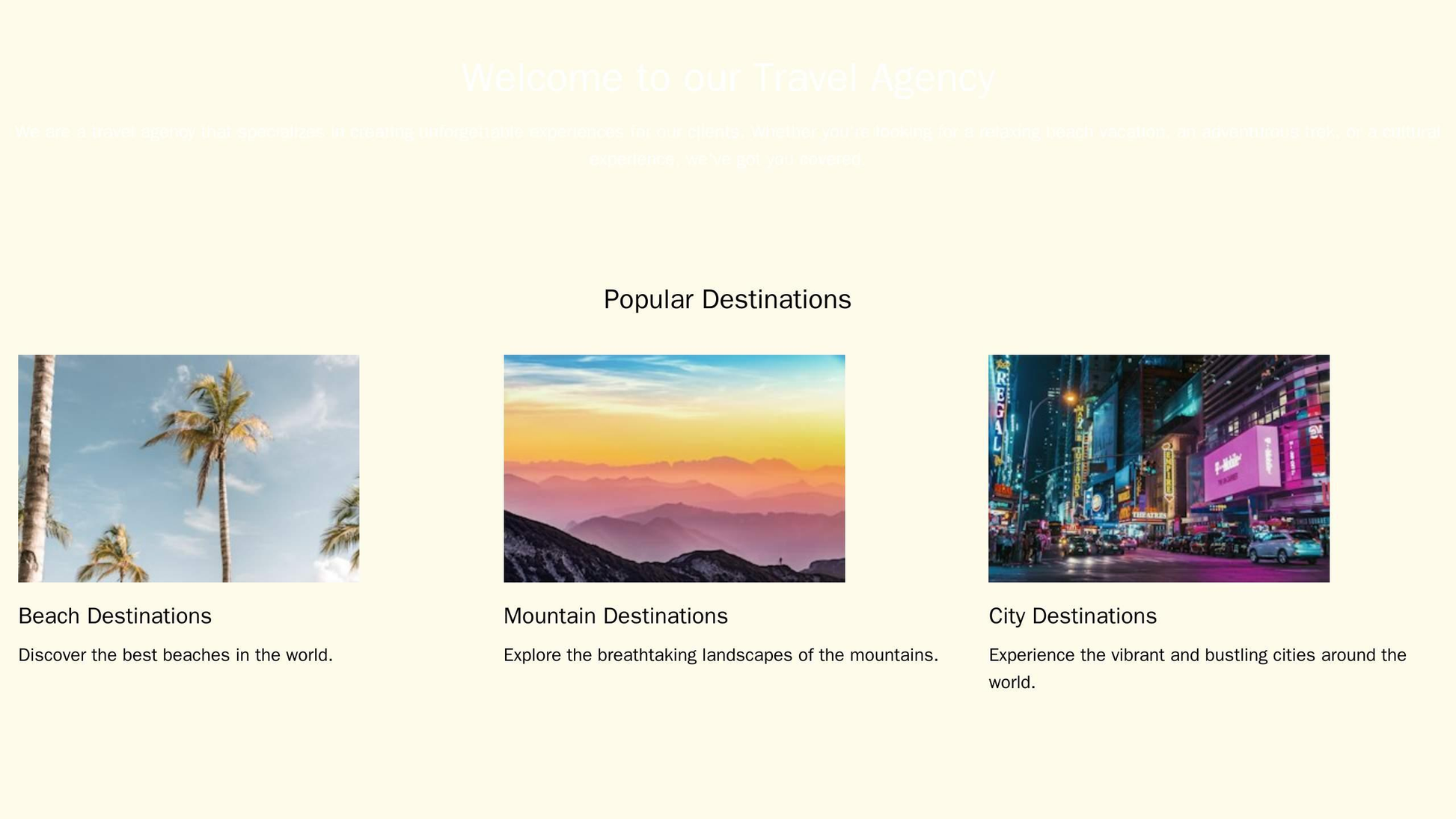 Travel Agency: A stunning and visually engaging design with a full-width header image of a beautiful travel destination, Web Template 4392