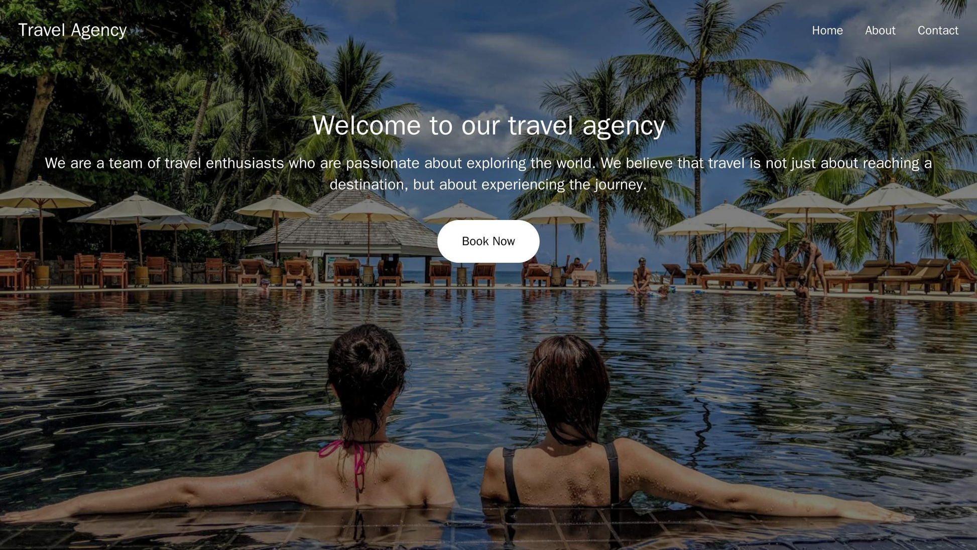 Travel Agency: A stunning site with a full-screen photo of a beautiful destination, a top navbar featuring quick links,  Web Template 4411