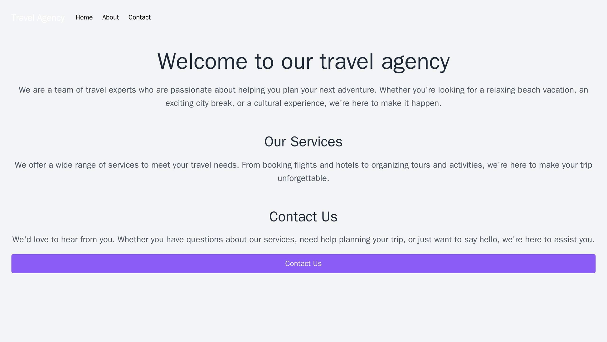 Travel Agency: A vibrant and engaging design with a full-width image slider, a horizontal navigation bar at the top, a c Web Template 4419