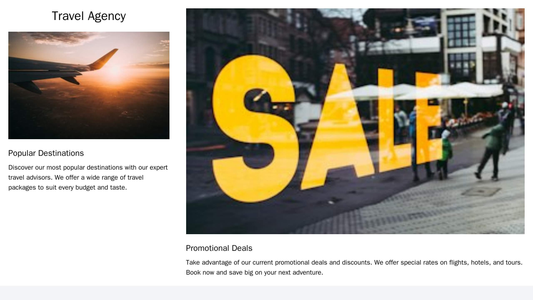 Travel Agency: A visually engaging design with a left sidebar showing images and brief descriptions of popular destinati Web Template 4603