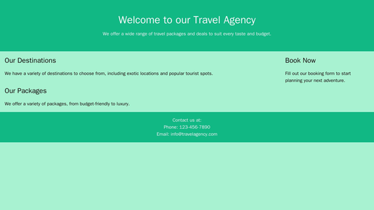 Travel Agency: A high-contrast design with beautiful landscapes, a header featuring travel destinations, a right sidebar Web Template 4671