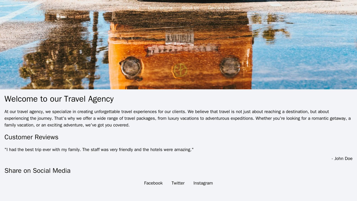 Travel Agency: An adventurous design with a large, dynamic header image of a popular destination, a horizontal navigatio Web Template 4743