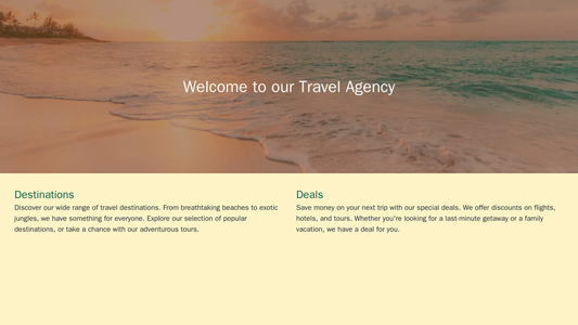 Travel Agency Website: A visually immersive website design with a full-width header image showcasing a beautiful travel  Web Template 3336