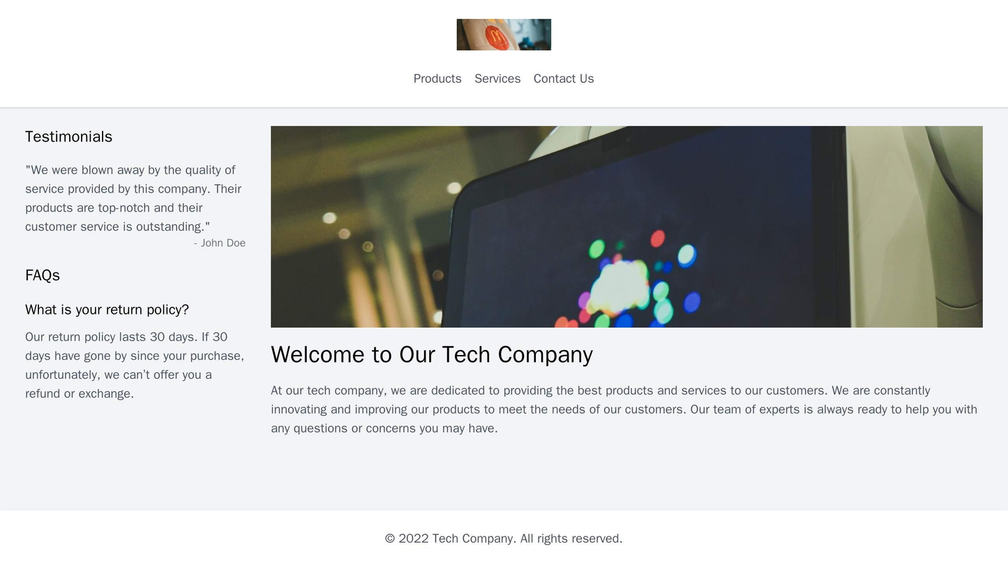 A Tech Company Site: A futuristic design with a wide image banner, a centered logo, a top navigation bar with clear cate Web Template 1740