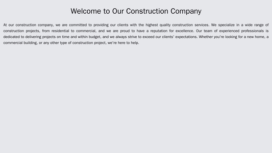 A construction company site with a full-width image slider and a vertical menu on the left. The site features project po Web Template 1397