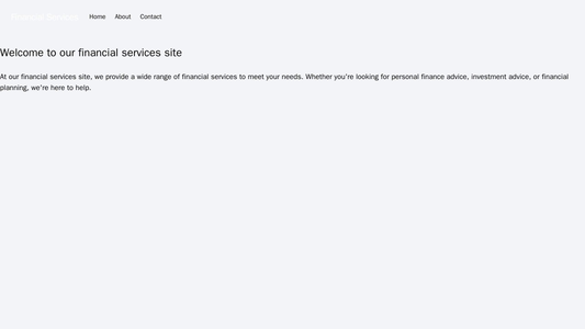 A financial services site with a clean and professional design, a vertical menu with sections clearly labeled, and a liv Web Template 1060