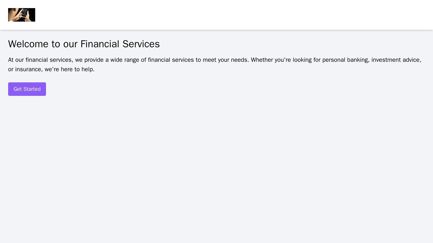 A financial services site with a clean and professional design. The logo is placed at the top left, and the main navigat Web Template 1632